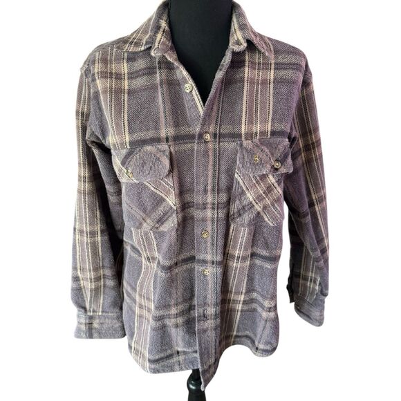 Vintage 70s Five Brother Brown Cotton Flannel Shirt 1970s True Vintage - Picture 1 of 9